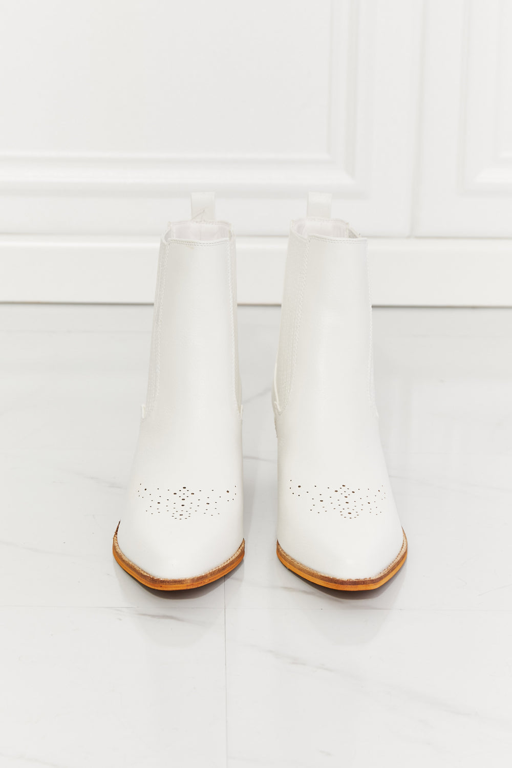 MMShoes Love the Journey Stacked Heel Chelsea Boot in White The Stout Steer