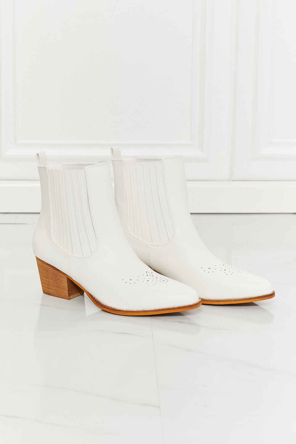 MMShoes Love the Journey Stacked Heel Chelsea Boot in White The Stout Steer