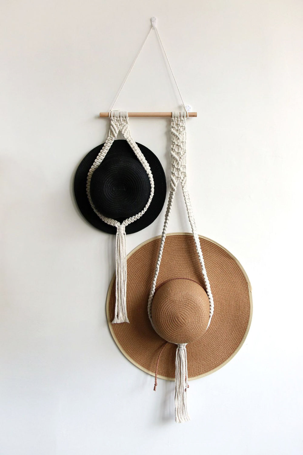 Macrame Double Hat Hanger The Stout Steer