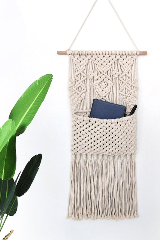 Macrame Storage Pocket Wall Hanging The Stout Steer