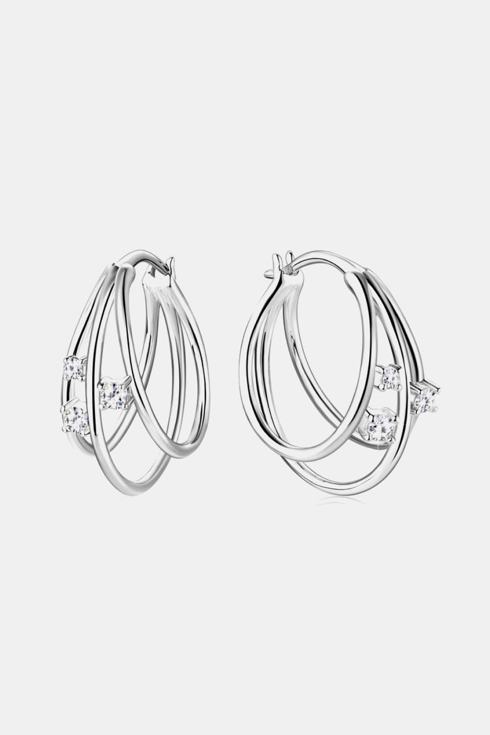 Moissanite 925 Sterling Silver Layered Earrings The Stout Steer