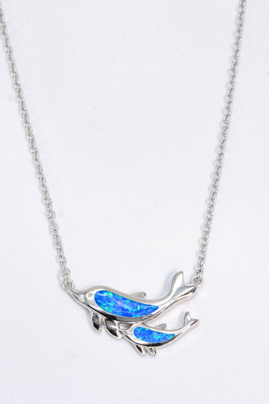 Opal Dolphin Chain-Link Necklace The Stout Steer