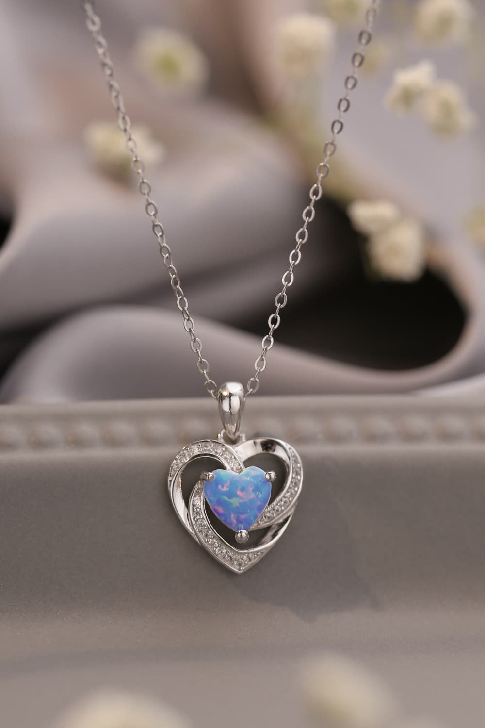 Opal Heart Pendant Necklace The Stout Steer