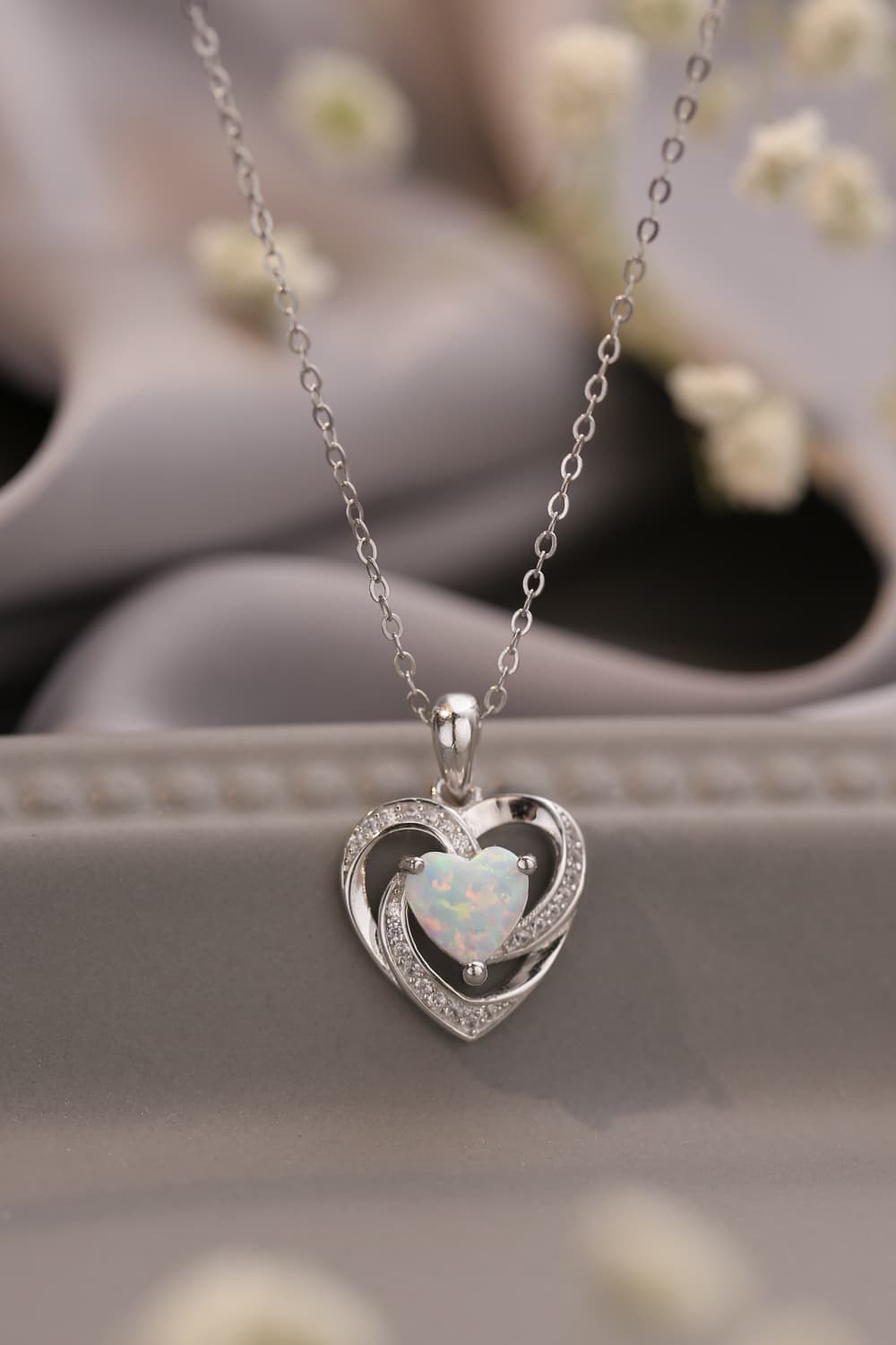 Opal Heart Pendant Necklace The Stout Steer