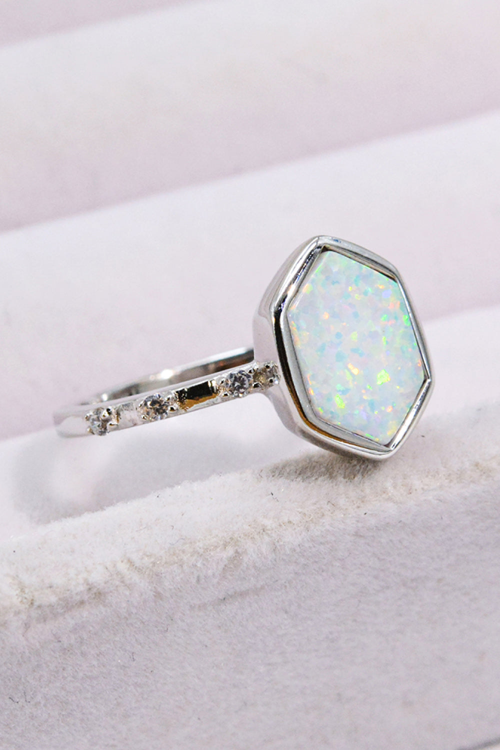 Opal Hexagon 925 Sterling Silver Ring The Stout Steer