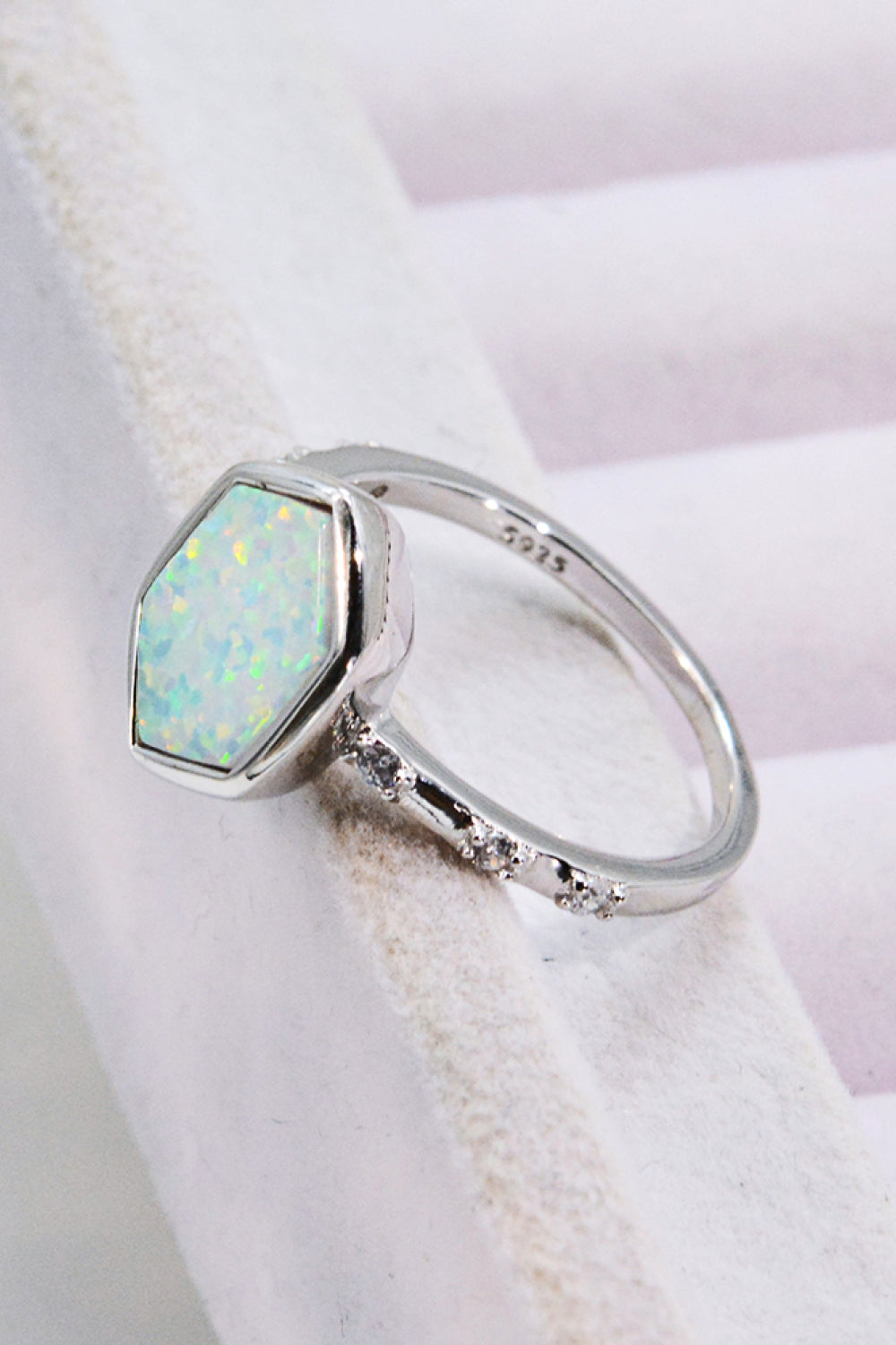 Opal Hexagon 925 Sterling Silver Ring The Stout Steer