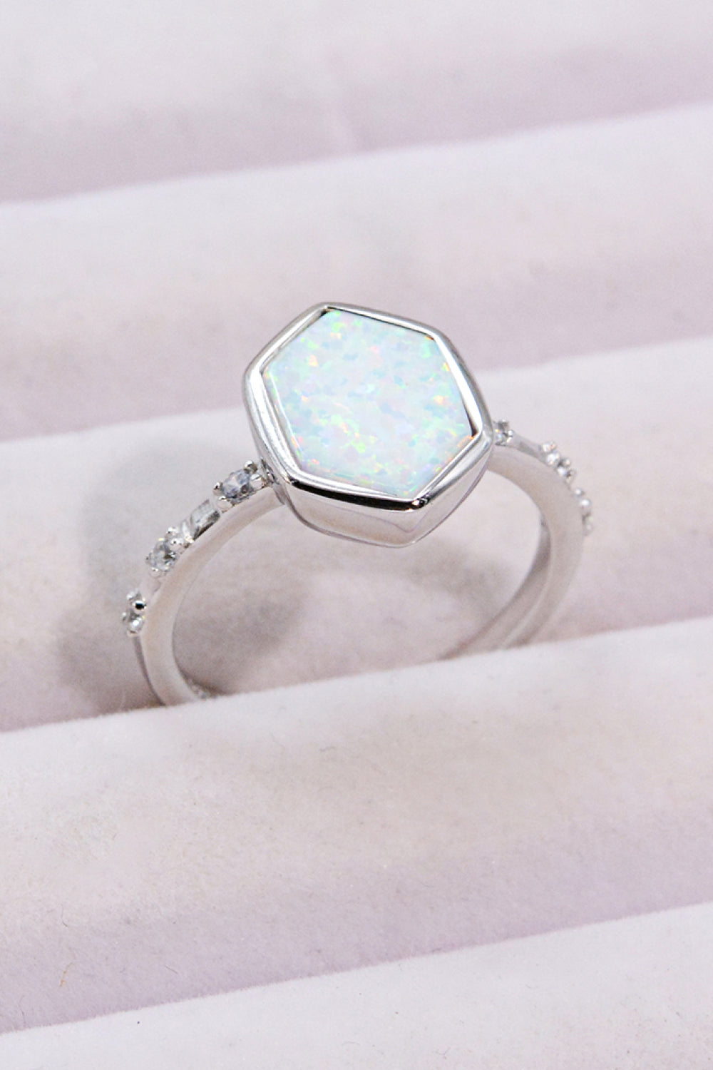 Opal Hexagon 925 Sterling Silver Ring The Stout Steer