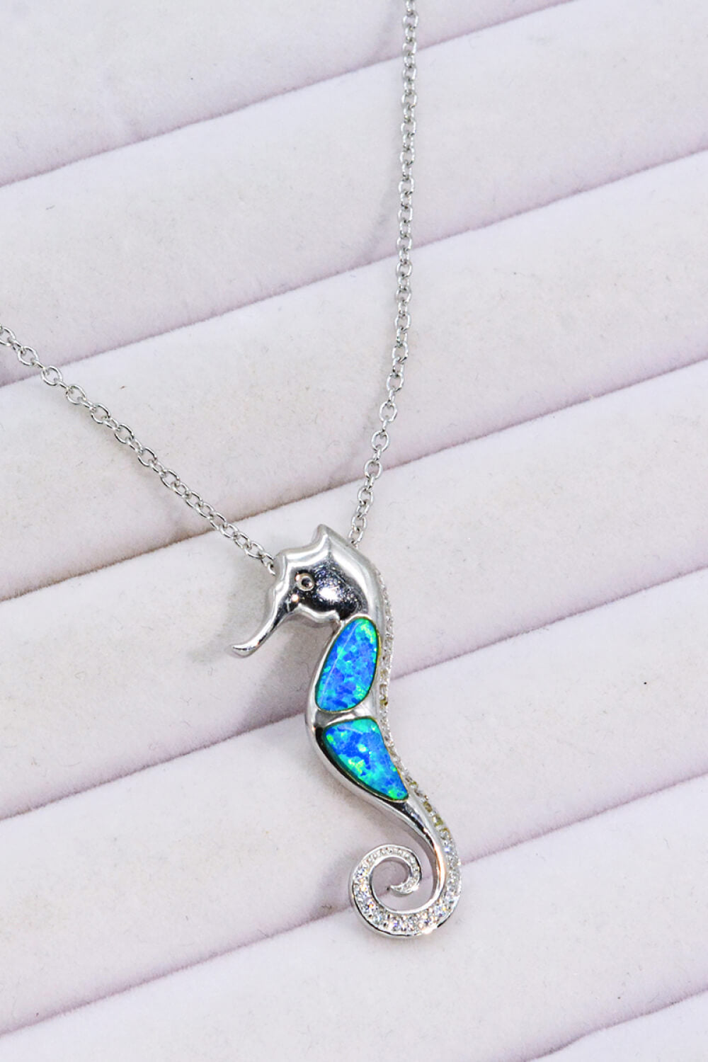 Opal Seahorse 925 Sterling Silver Necklace The Stout Steer