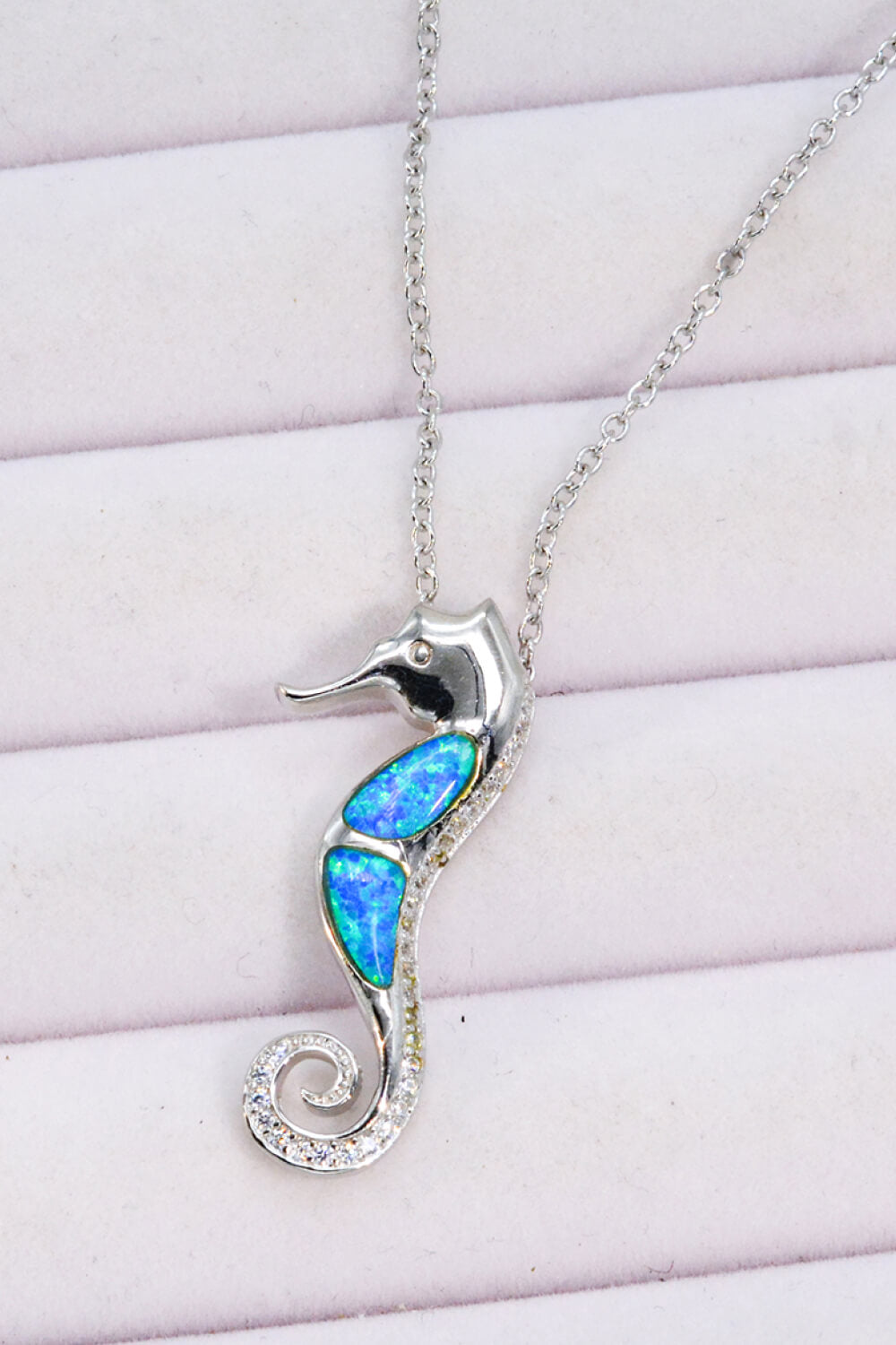 Opal Seahorse 925 Sterling Silver Necklace The Stout Steer