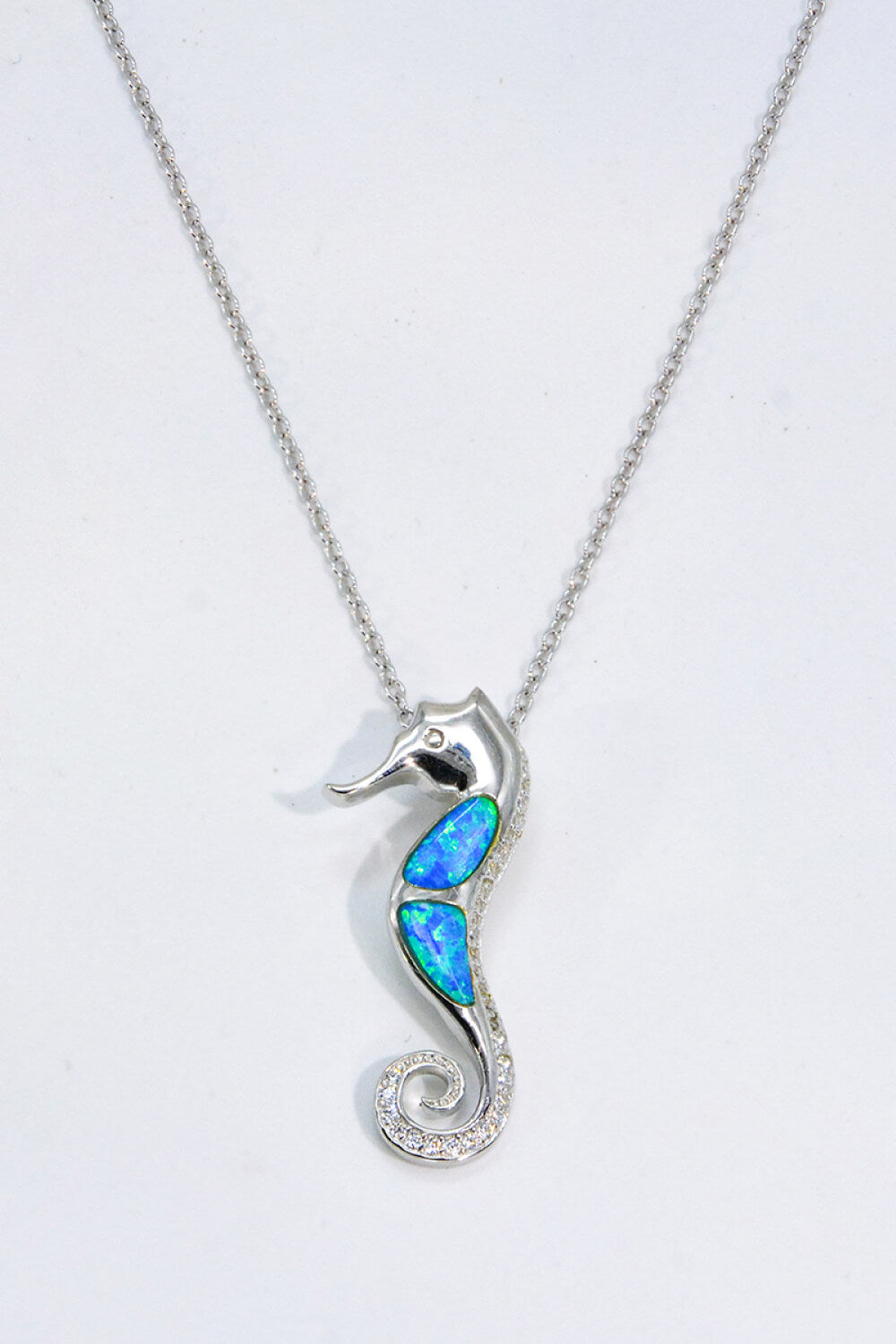 Opal Seahorse 925 Sterling Silver Necklace The Stout Steer