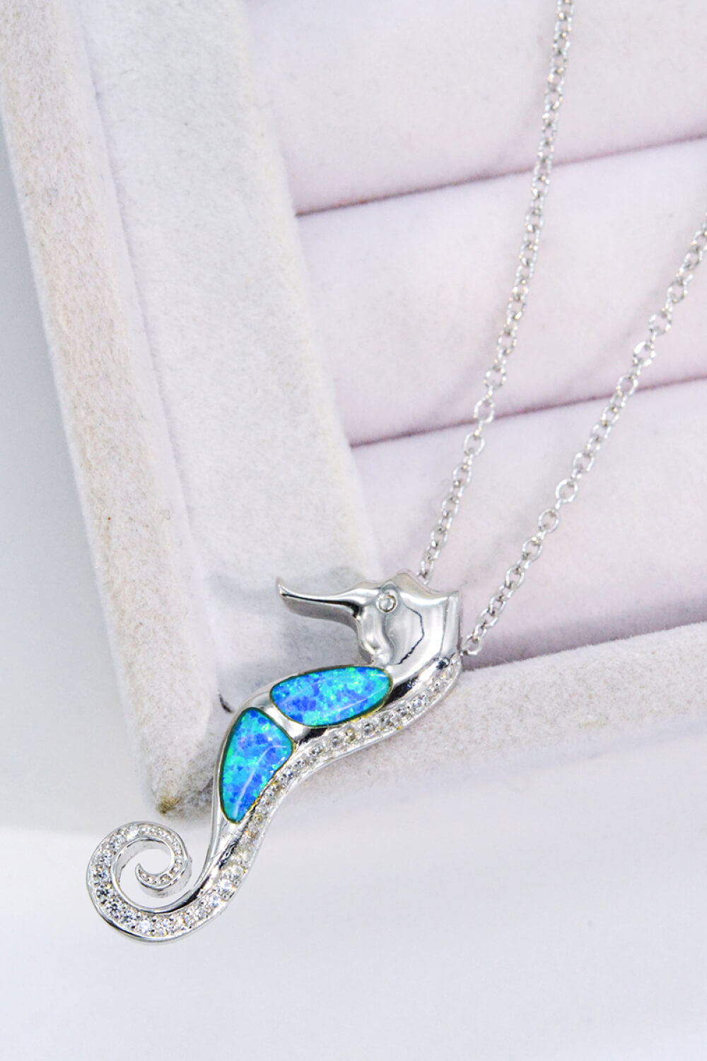 Opal Seahorse 925 Sterling Silver Necklace The Stout Steer