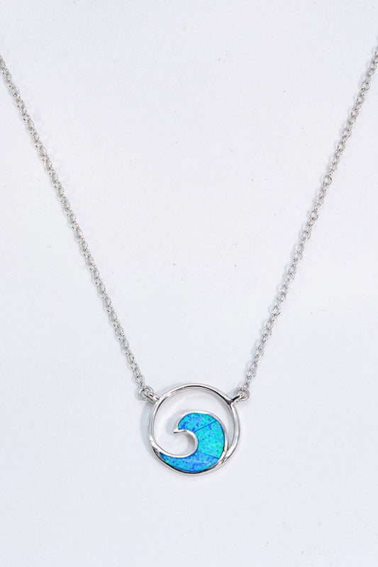 Opal Wave Pendant Necklace The Stout Steer