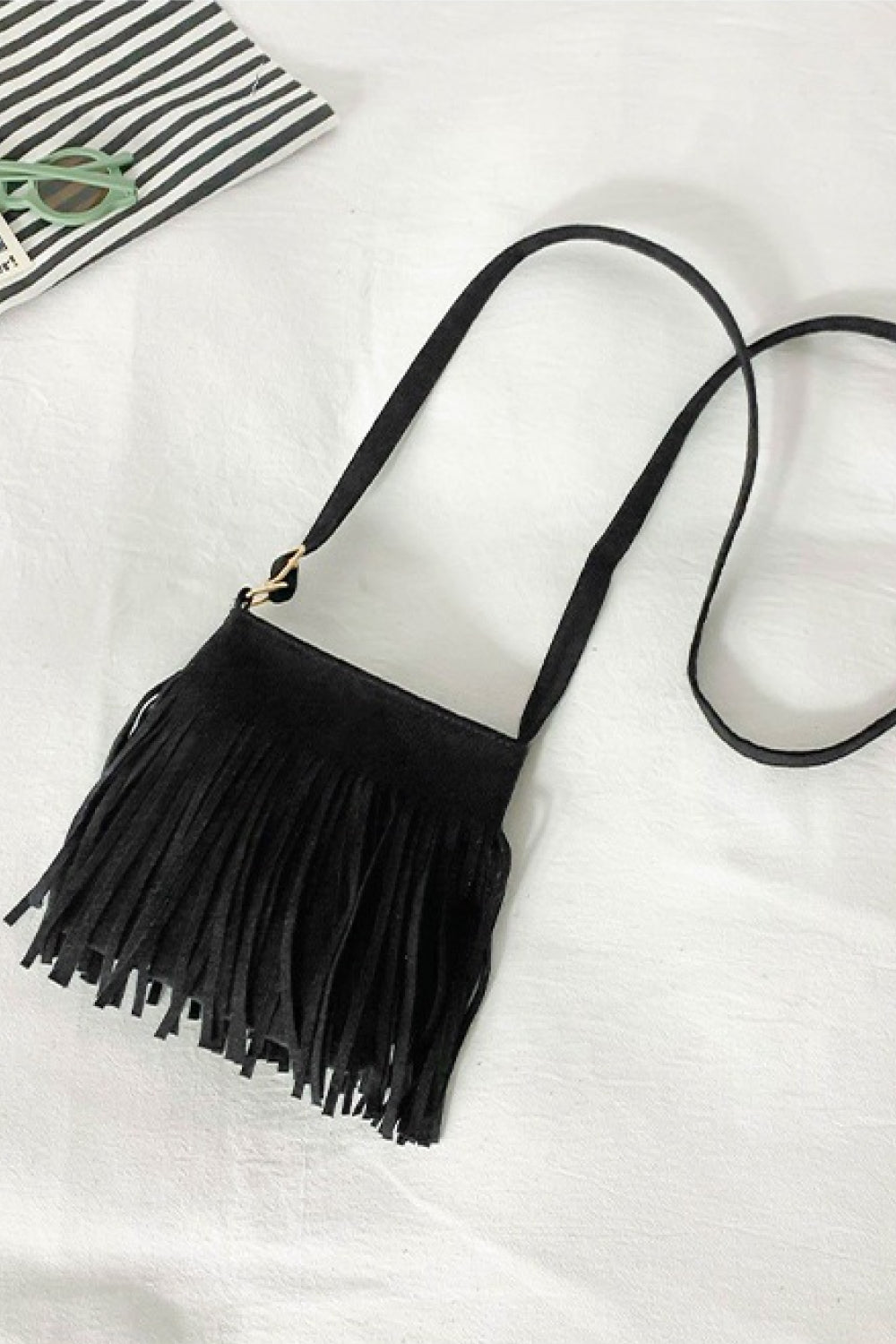 PU Leather Crossbody Bag with Fringe The Stout Steer