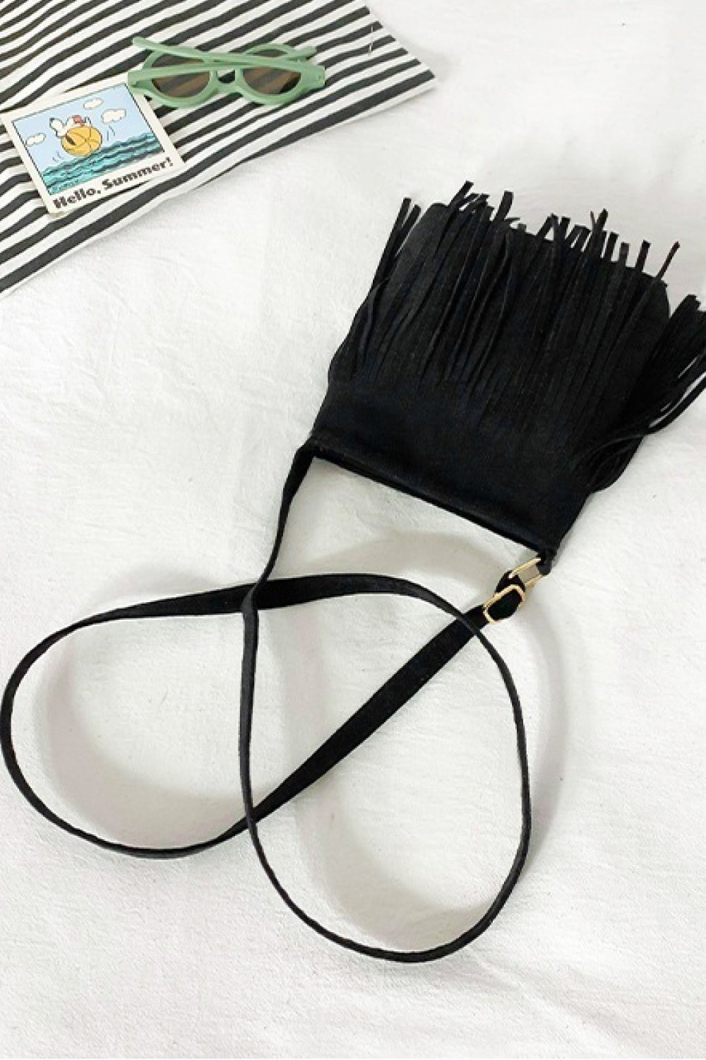 PU Leather Crossbody Bag with Fringe The Stout Steer