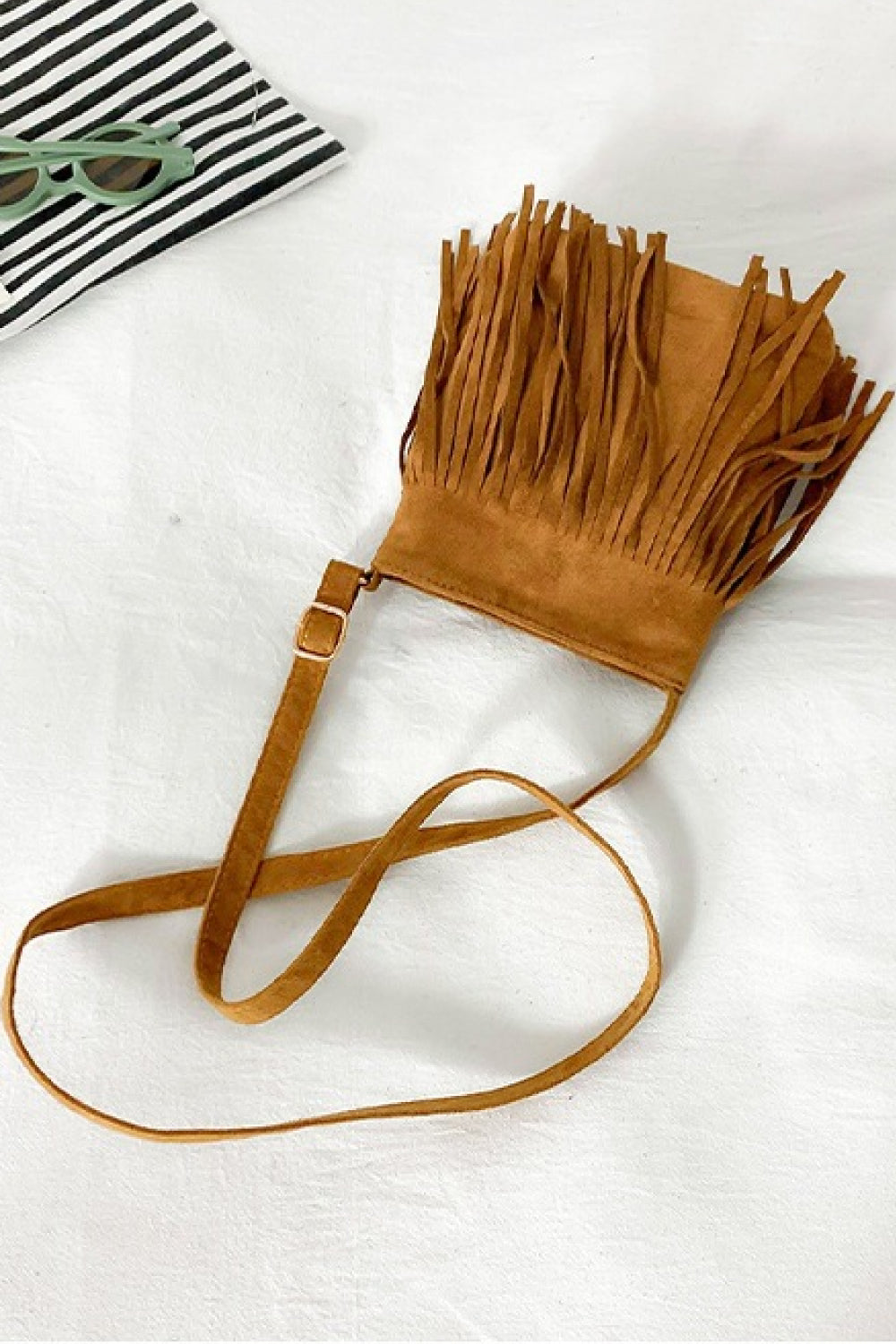 PU Leather Crossbody Bag with Fringe The Stout Steer