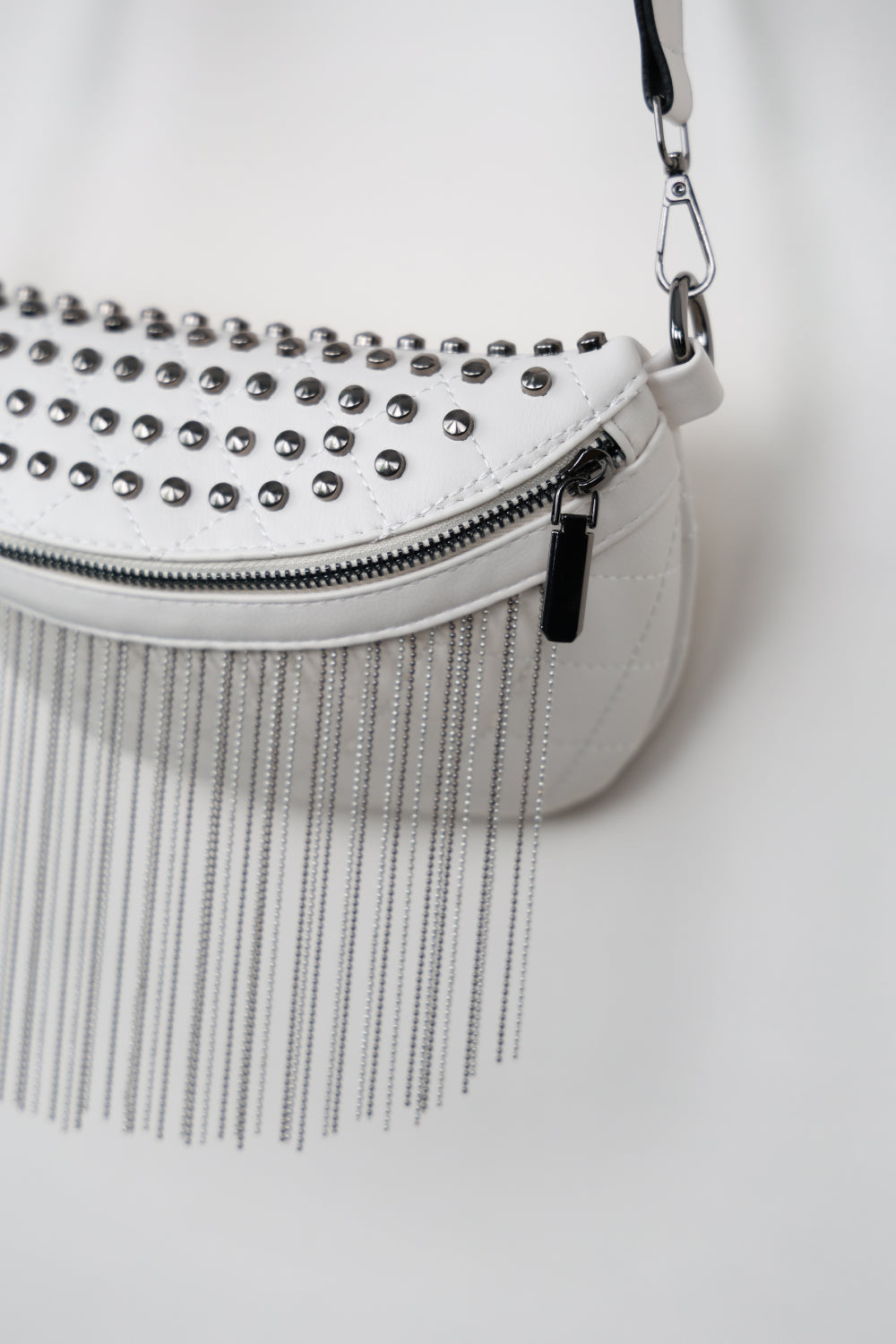 PU Leather Studded Sling Bag with Fringes The Stout Steer
