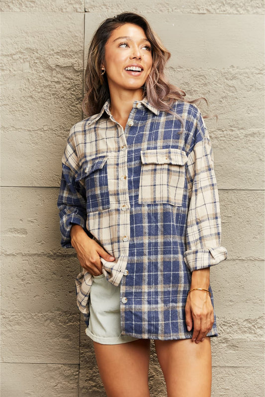 Plaid Dropped Shoulder Shirt Jacket The Stout Steer