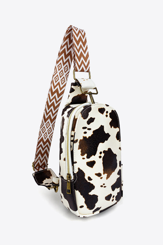 Printed PU Leather Sling Bag The Stout Steer