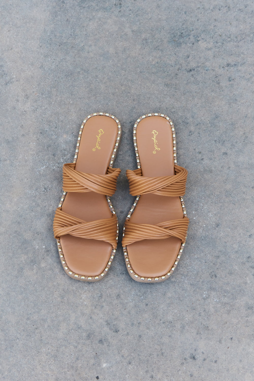 Qupid Summertime Fine Double Strap Twist Sandals The Stout Steer