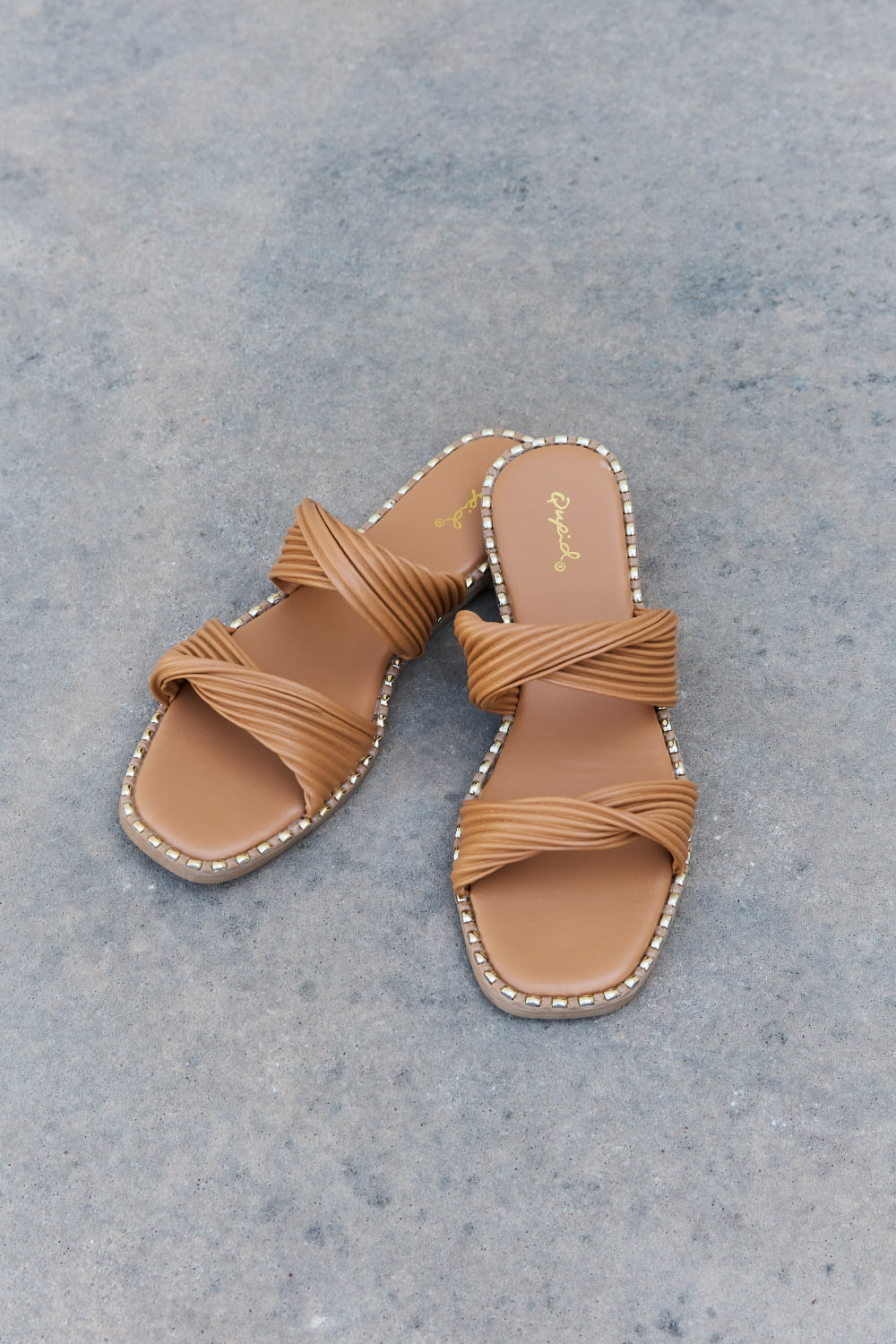 Qupid Summertime Fine Double Strap Twist Sandals The Stout Steer