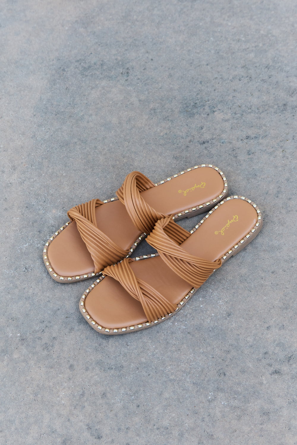 Qupid Summertime Fine Double Strap Twist Sandals The Stout Steer