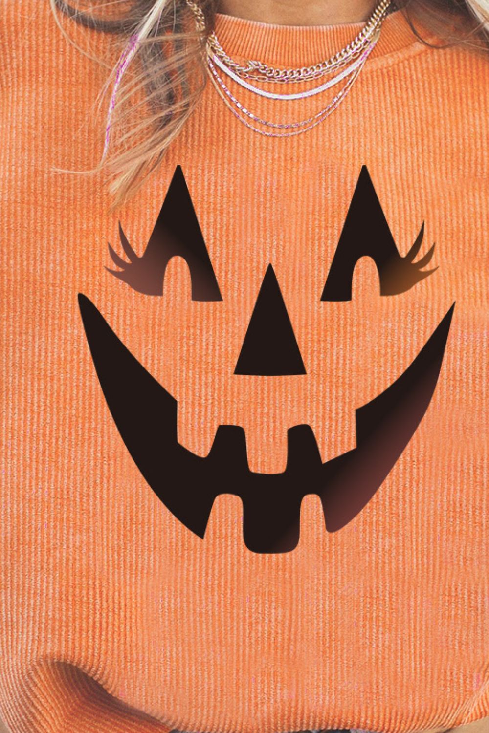 Round Neck Dropped Shoulder Jack-O'-Lantern Graphic Sweatshirt The Stout Steer