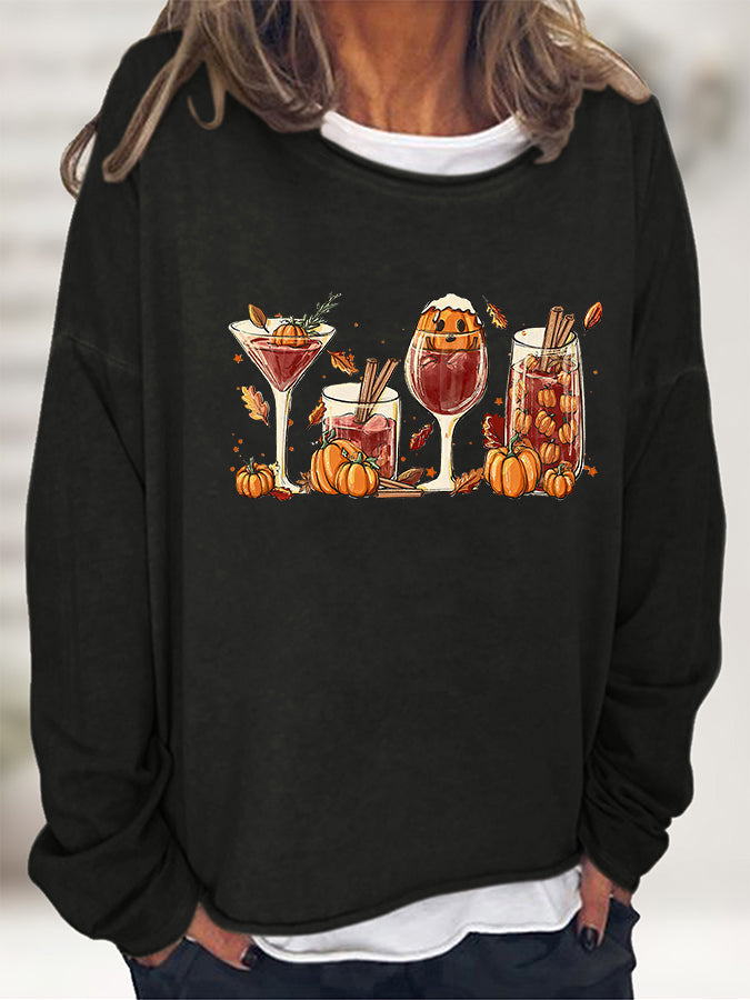 Round Neck Long Sleeve Full Size Graphic Sweatshirt The Stout Steer