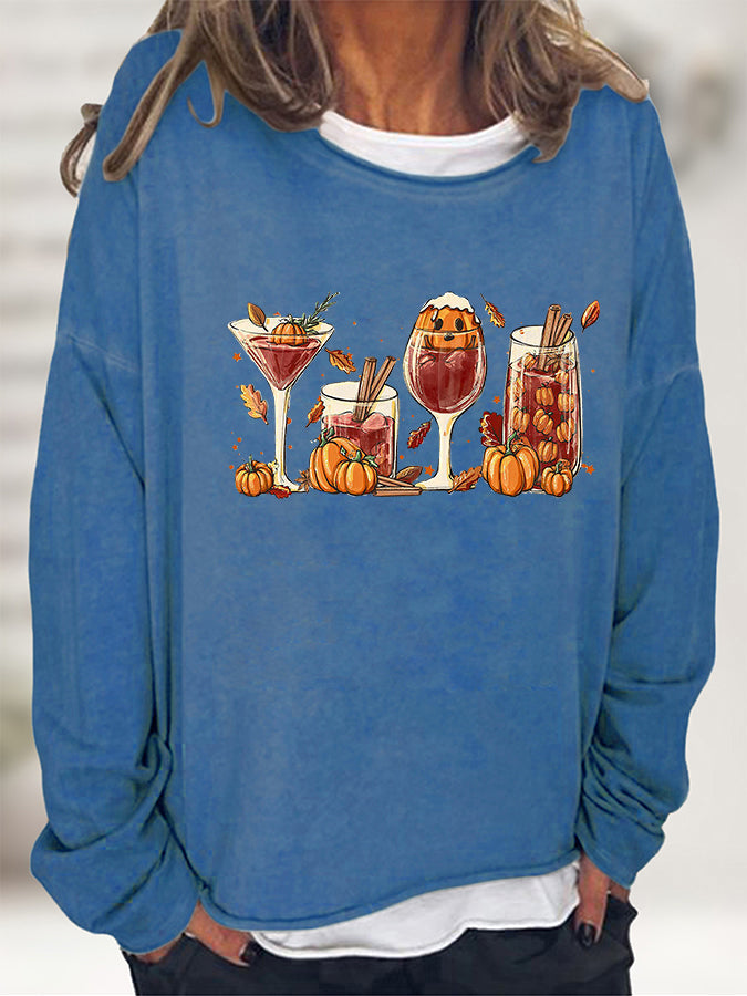 Round Neck Long Sleeve Full Size Graphic Sweatshirt The Stout Steer