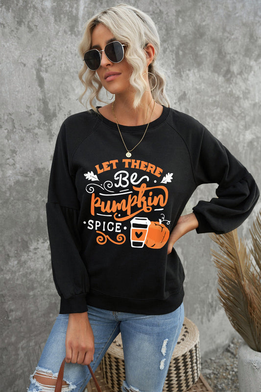 Round Neck Long Sleeve LET THERE BE PUMPKIN SPICE Graphic Sweatshirt The Stout Steer