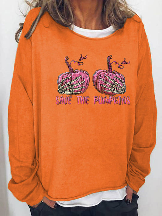 SAVE THE PUMPKIN Graphic Full Size Sweatshirt The Stout Steer