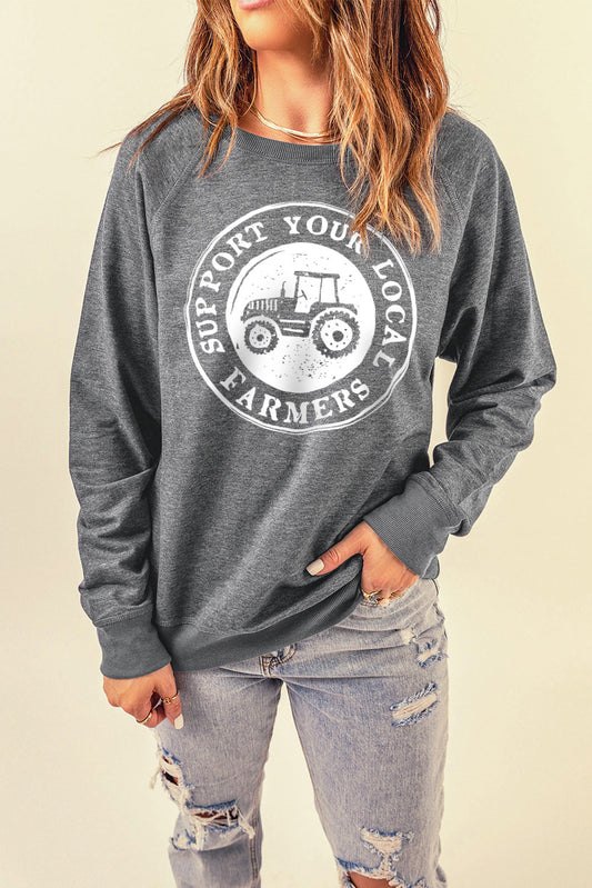 SUPPORT YOUR LOCAL FARMERS Graphic Sweatshirt The Stout Steer