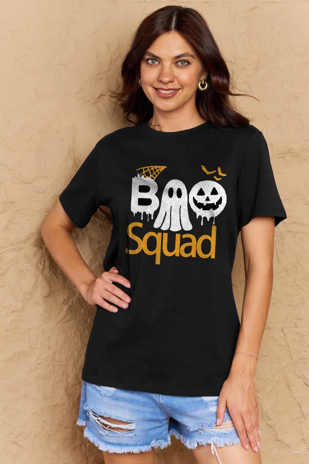 Simply Love Full Size BOO SQUAD Graphic Cotton T-Shirt The Stout Steer