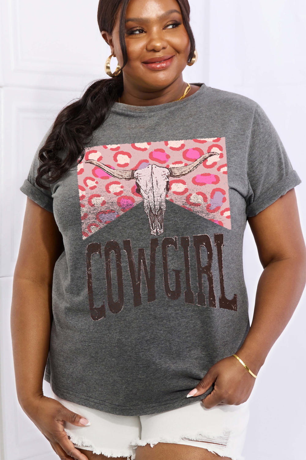 Simply Love Full Size COWGIRL Graphic Cotton Tee The Stout Steer