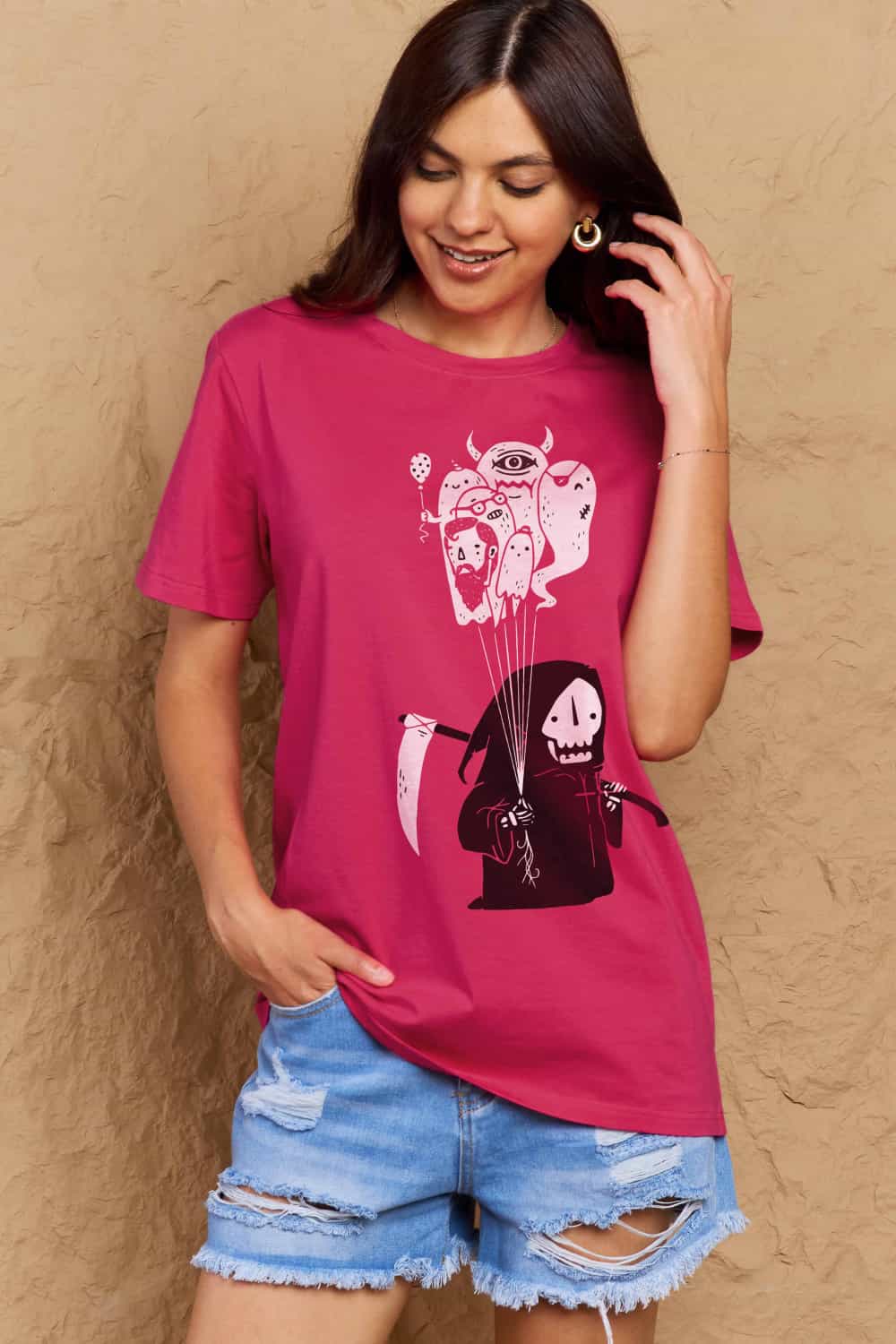 Simply Love Full Size Death Graphic T-Shirt The Stout Steer