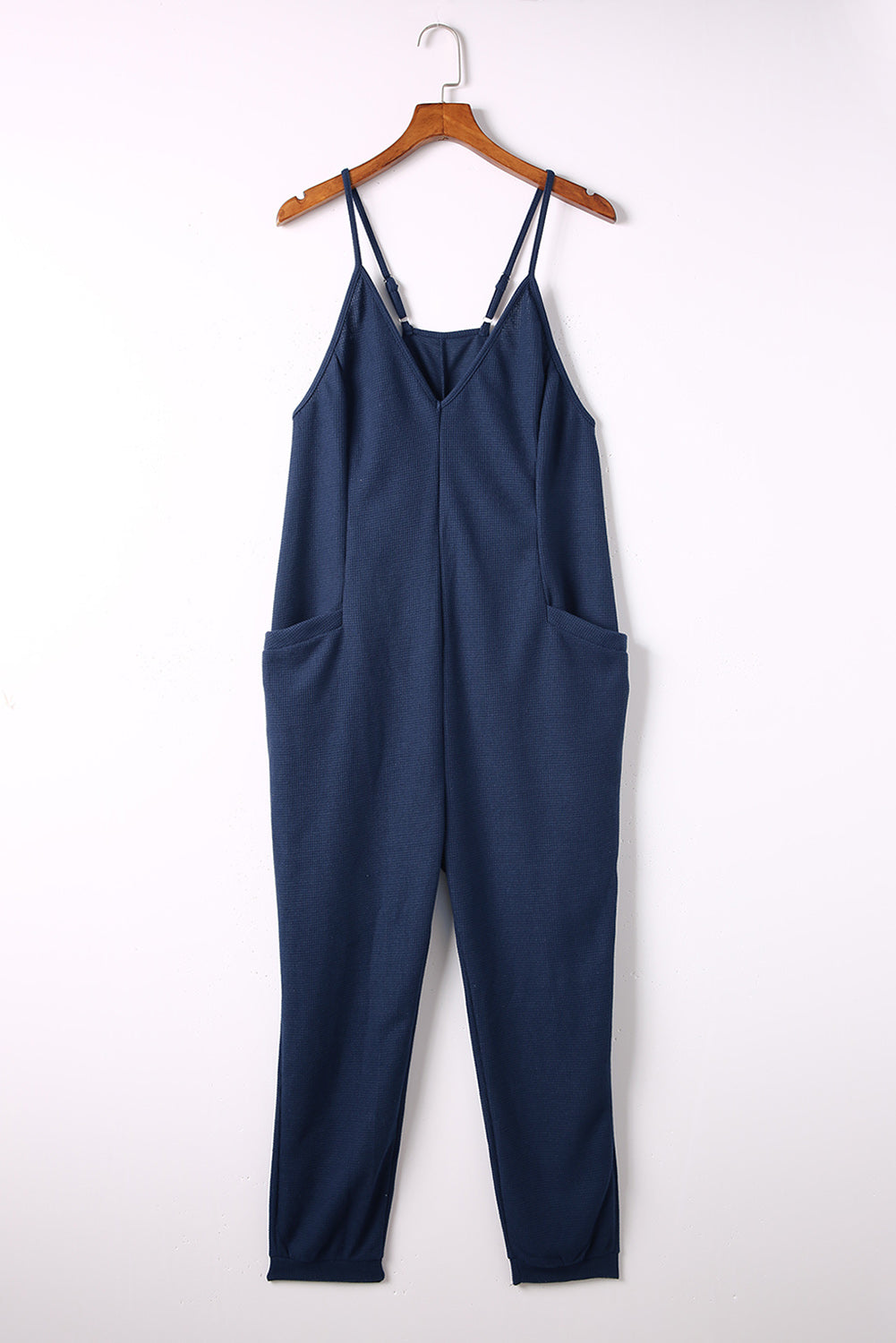 Spaghetti Strap Deep V Jumpsuit with Pockets The Stout Steer