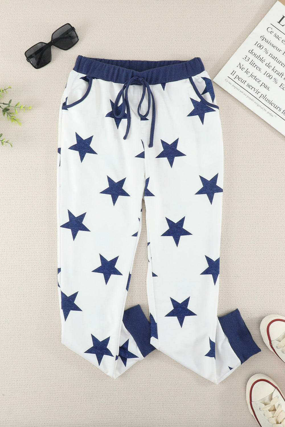 Star Print Drawstring Detail Joggers The Stout Steer