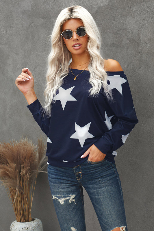 Star Print Long Sleeve Sweatshirt The Stout Steer