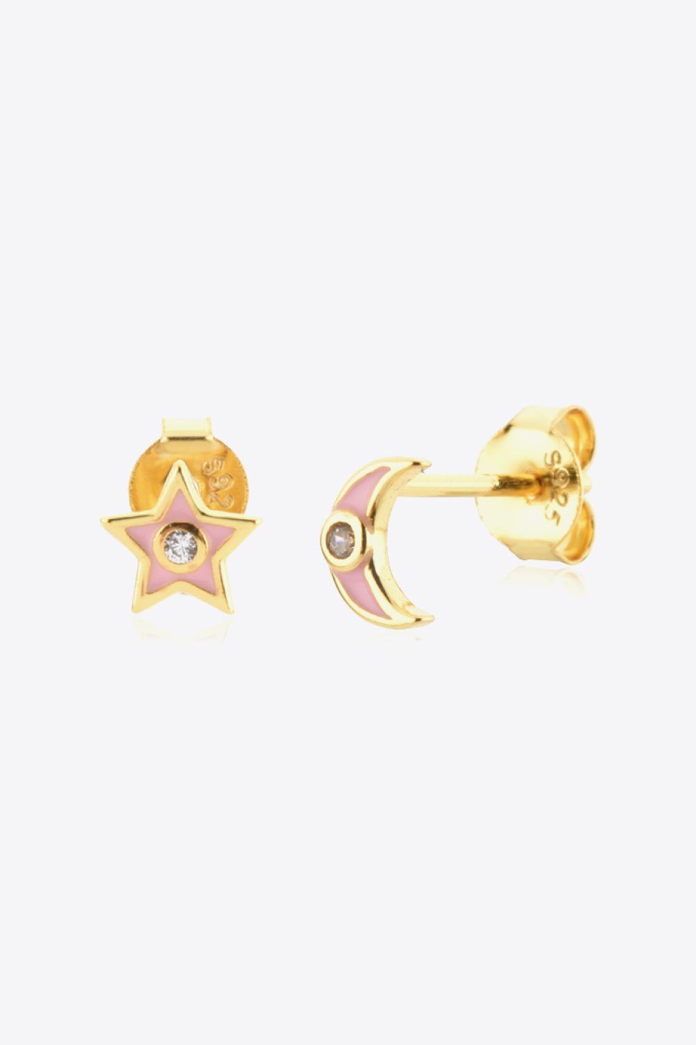 Star and Moon Zircon Mismatched Earrings The Stout Steer