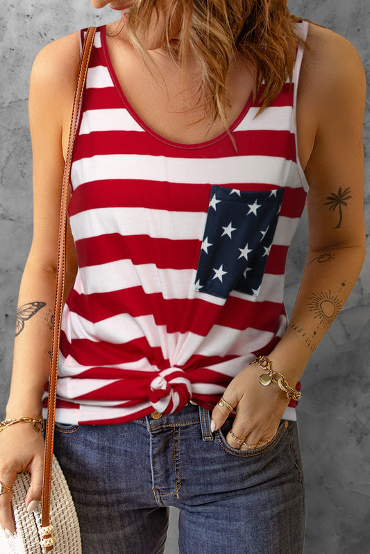 Star and Stripe Scoop Neck Tank The Stout Steer