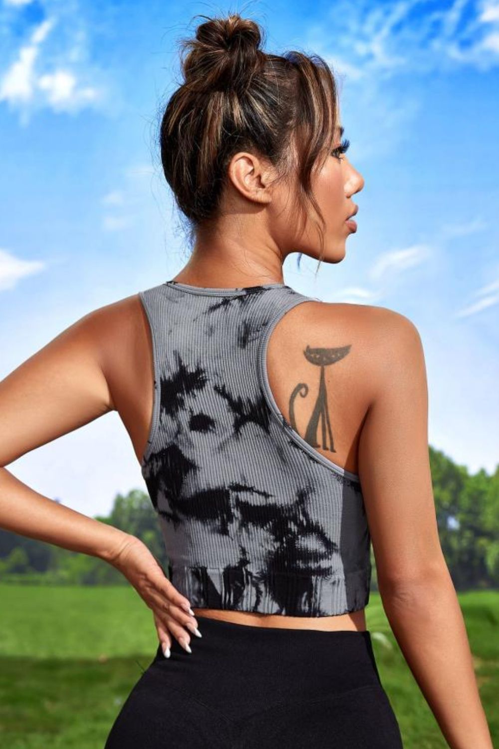 Tie-dye Cropped Round Neck Tank Top The Stout Steer