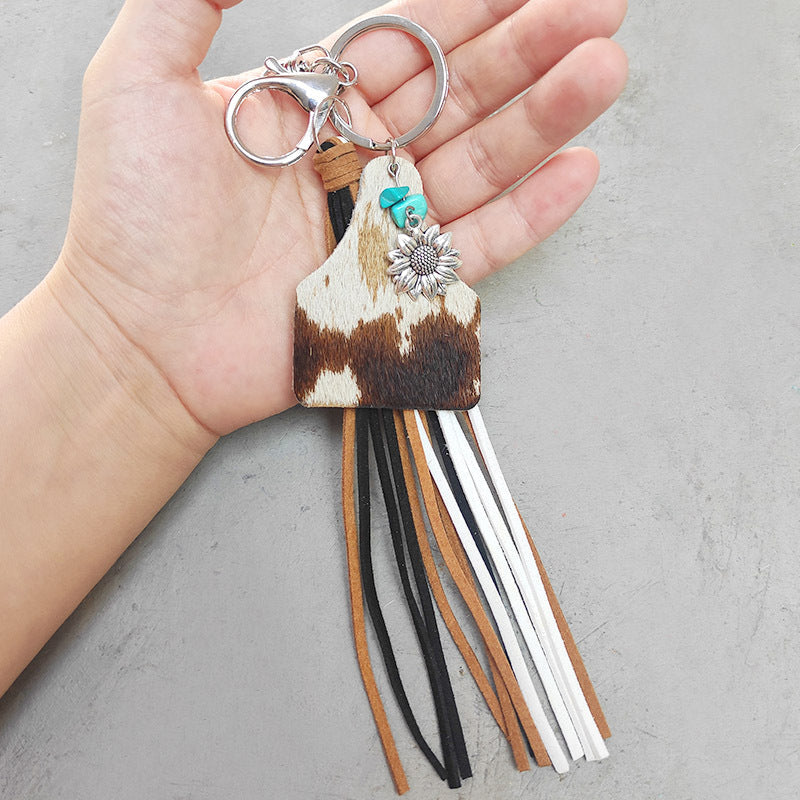 Turquoise Fringe Detail Key Chain The Stout Steer