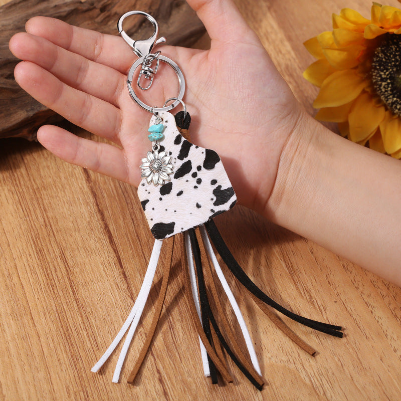 Turquoise Fringe Detail Key Chain The Stout Steer