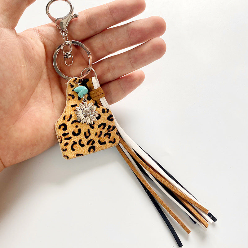 Turquoise Fringe Detail Key Chain The Stout Steer