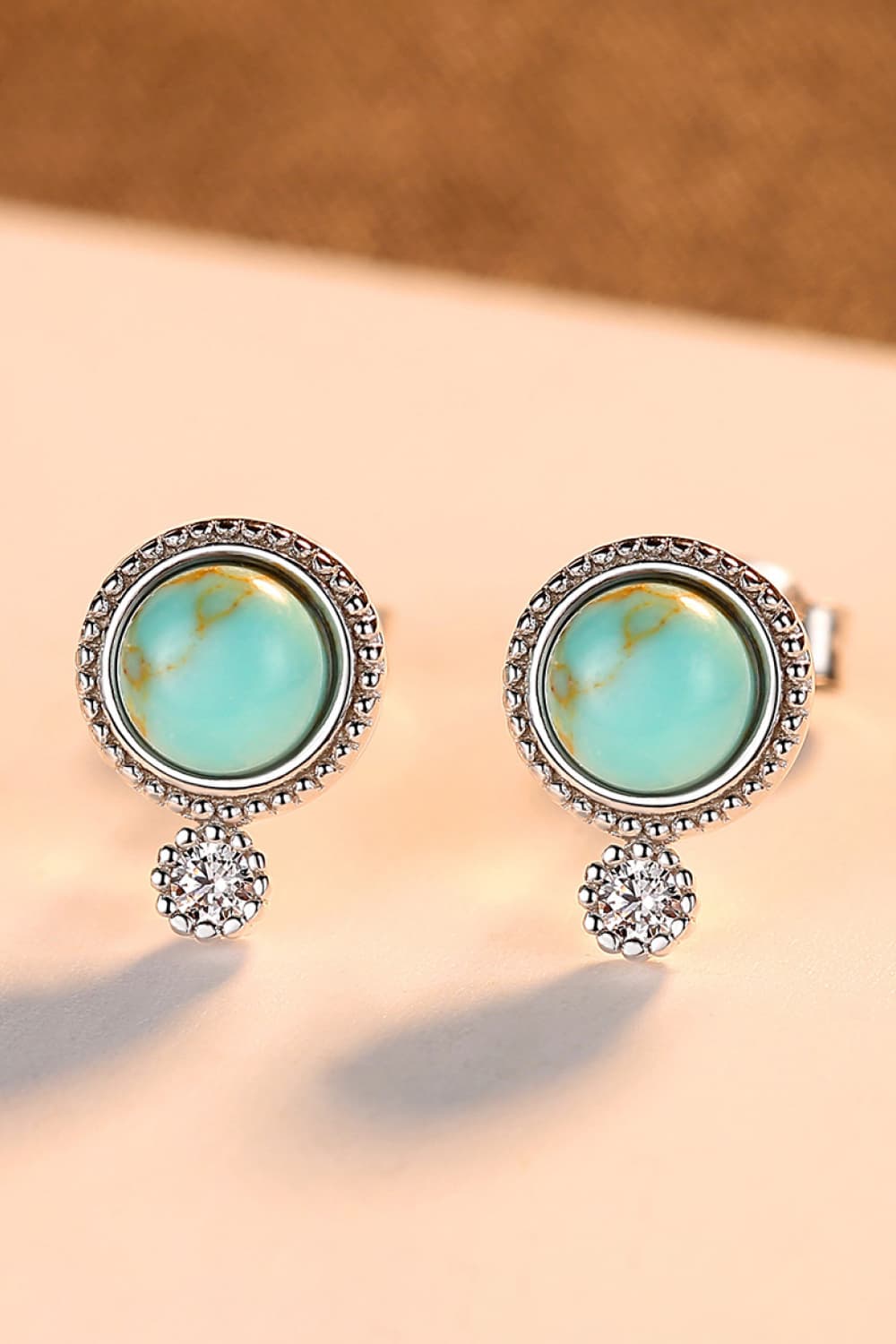 Turquoise Platinum-Plated Earrings The Stout Steer