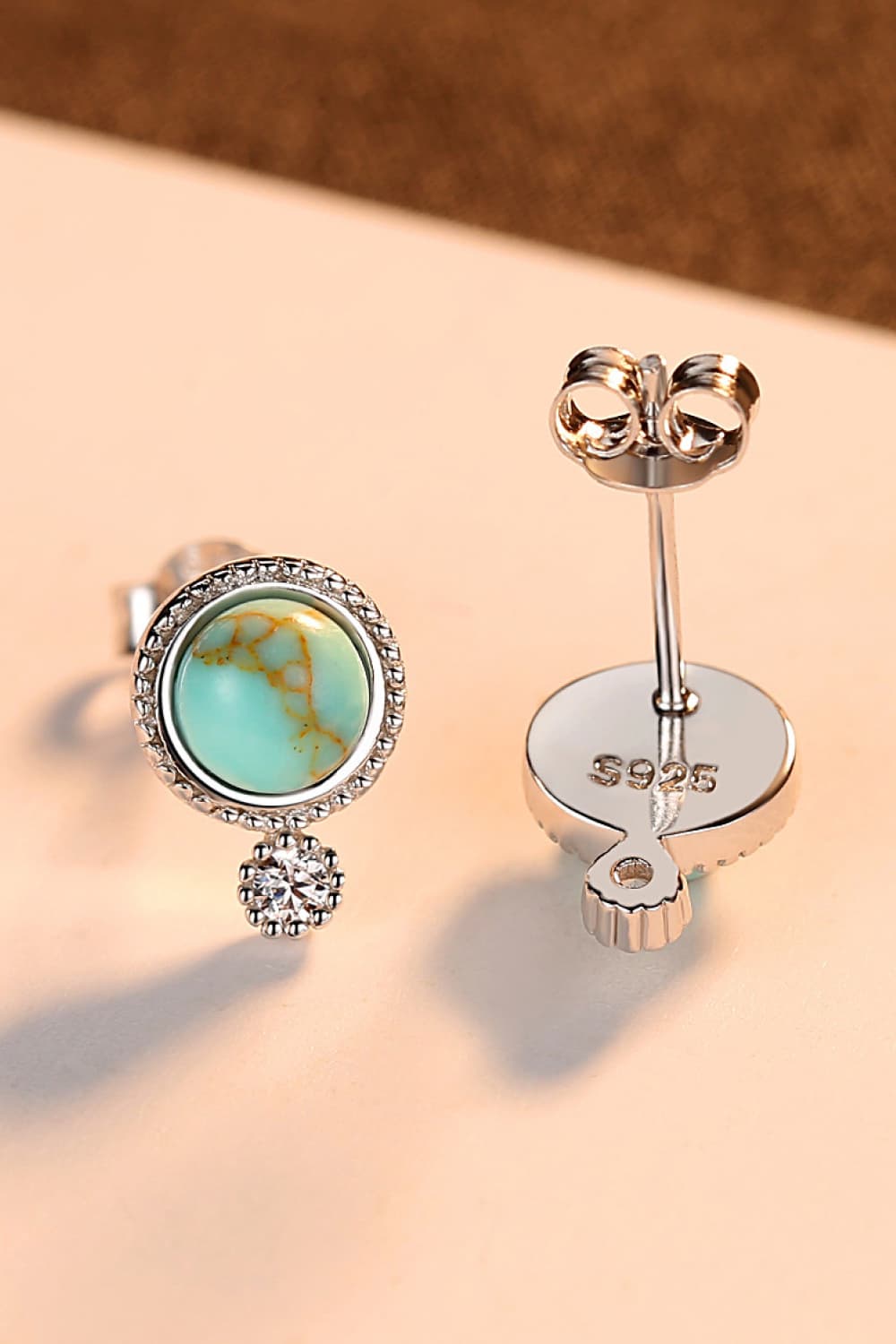 Turquoise Platinum-Plated Earrings The Stout Steer