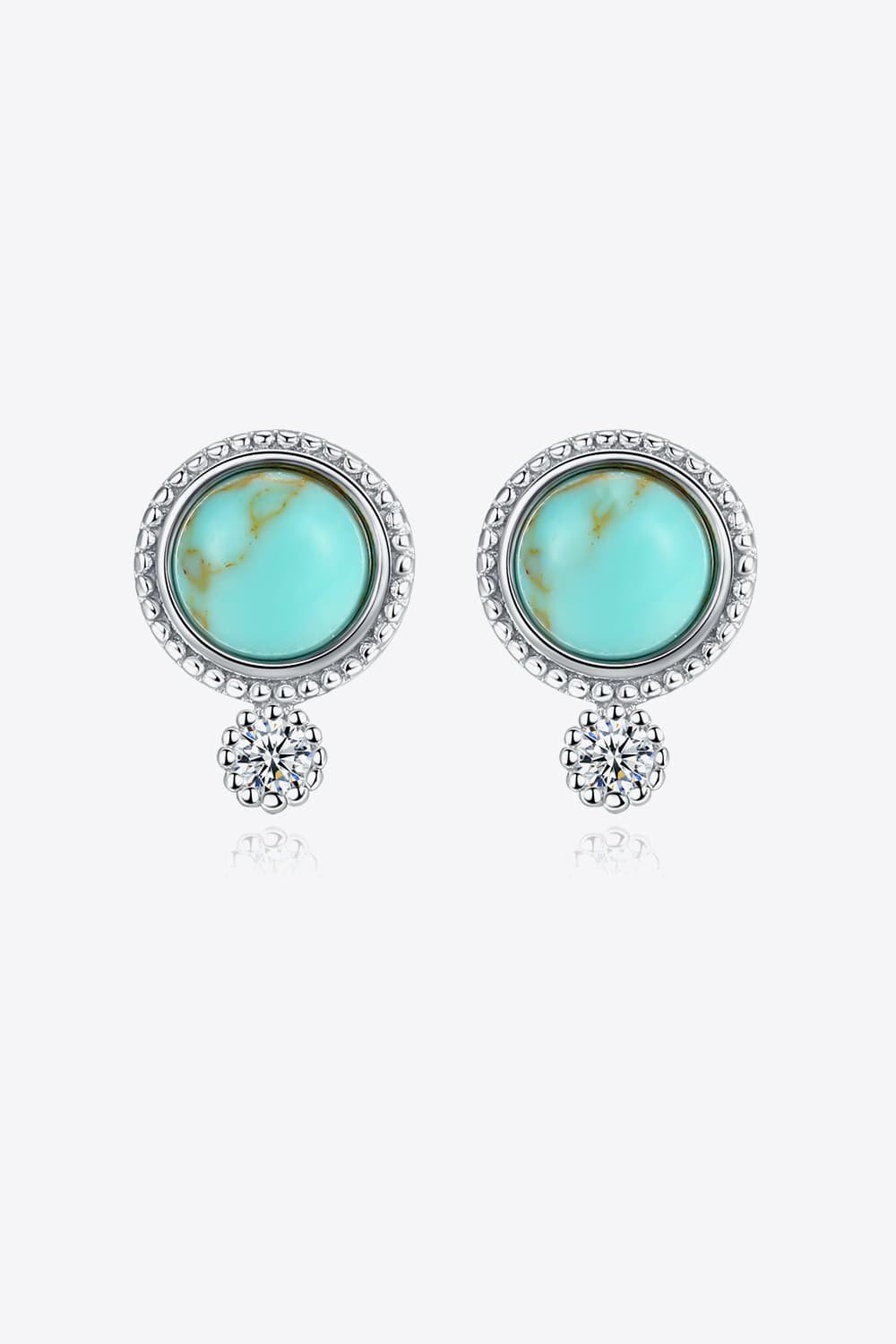 Turquoise Platinum-Plated Earrings The Stout Steer