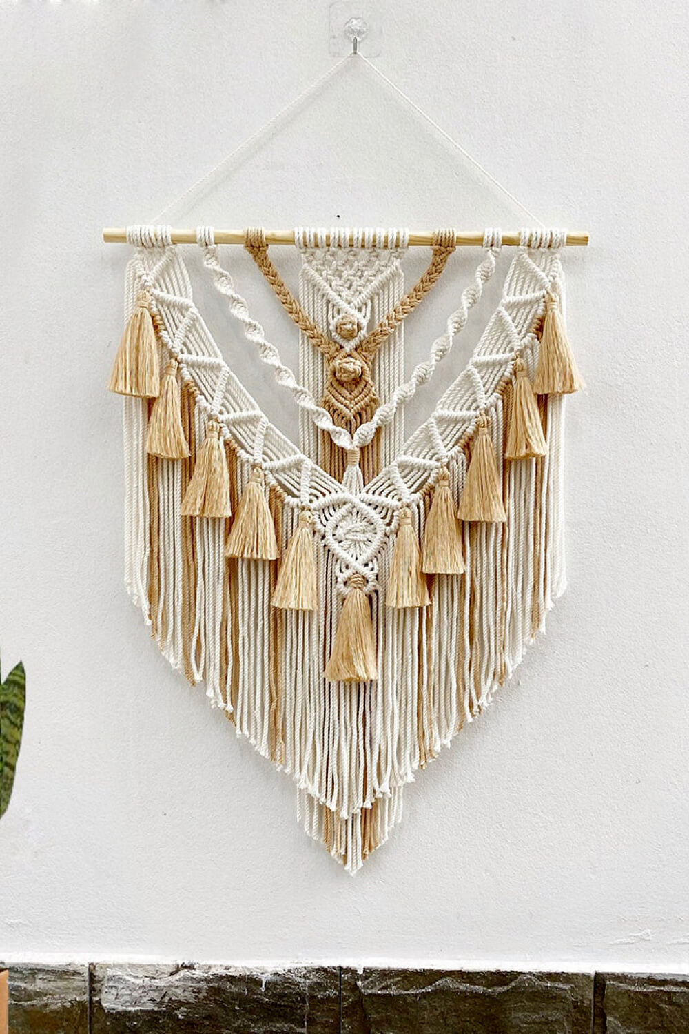 Two-Tone Macrame Wall Hanging The Stout Steer