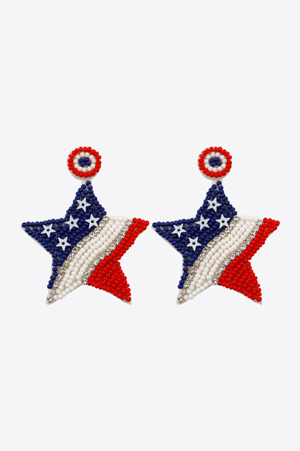 US Flag Beaded Star Earrings The Stout Steer