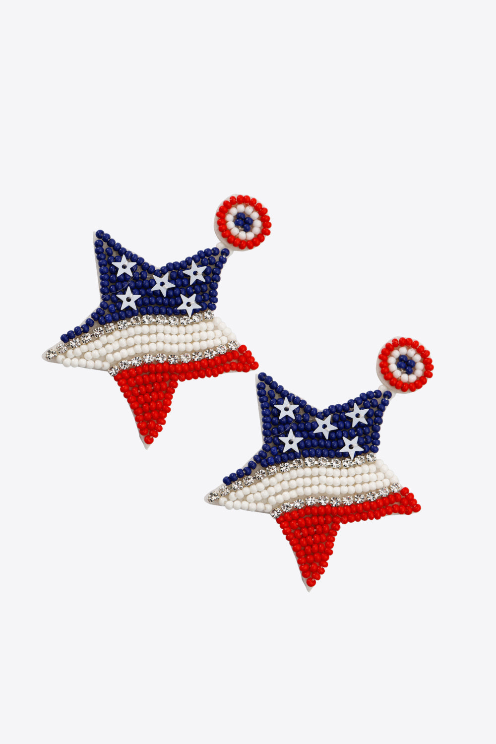 US Flag Beaded Star Earrings The Stout Steer