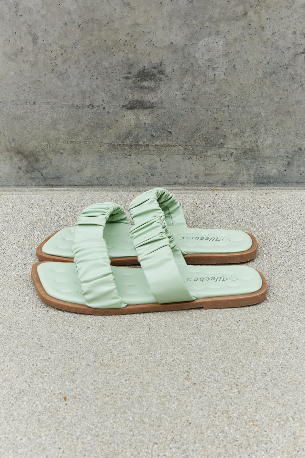 Weeboo Double Strap Scrunch Sandal in Gum Leaf The Stout Steer